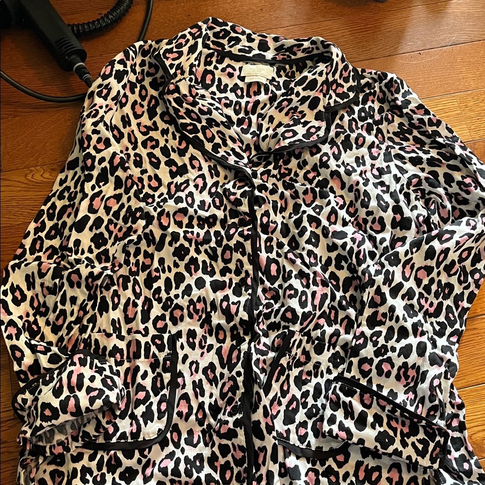 Kate Spade cotton leopard print pj shorts set medium